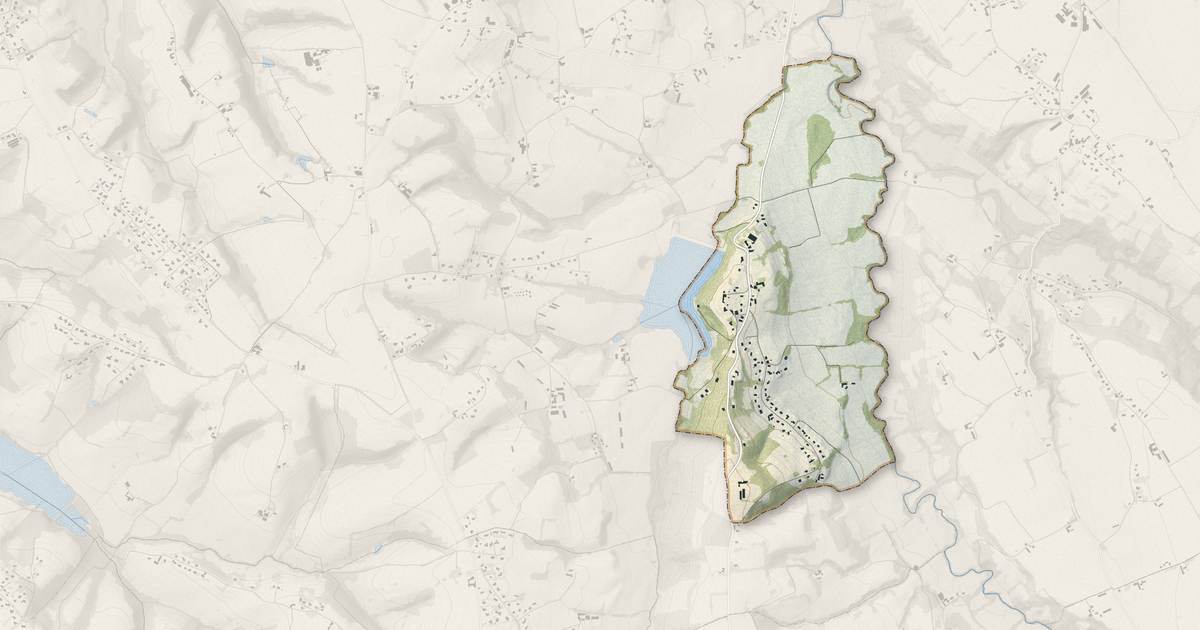 Portrait cartographique de Anos : relief, eau, forêts, bâti et voies, calculés à partir des données de l'IGN