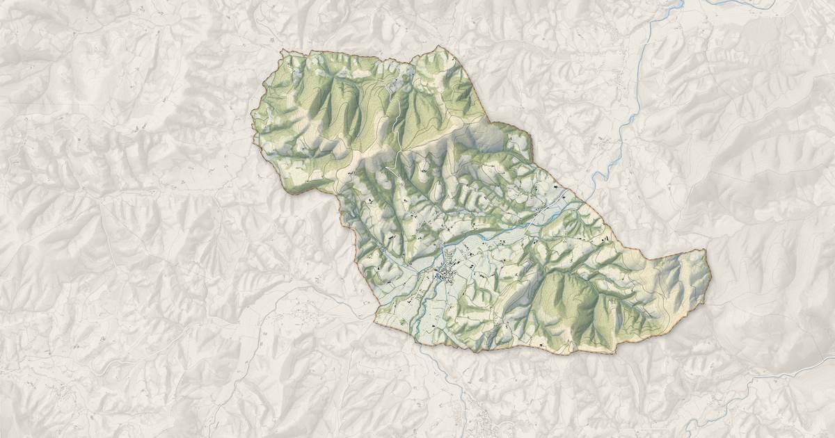 Portrait cartographique de Aramits : relief, eau, forêts, bâti et voies, calculés à partir des données de l'IGN
