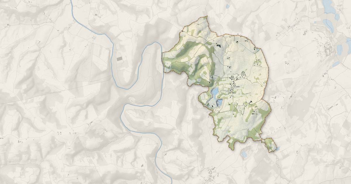 Portrait cartographique de Arancou : relief, eau, forêts, bâti et voies, calculés à partir des données de l'IGN