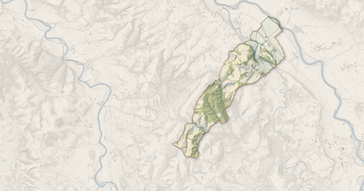 Portrait cartographique de Araux : relief, eau, forêts, bâti et voies, calculés à partir des données de l'IGN
