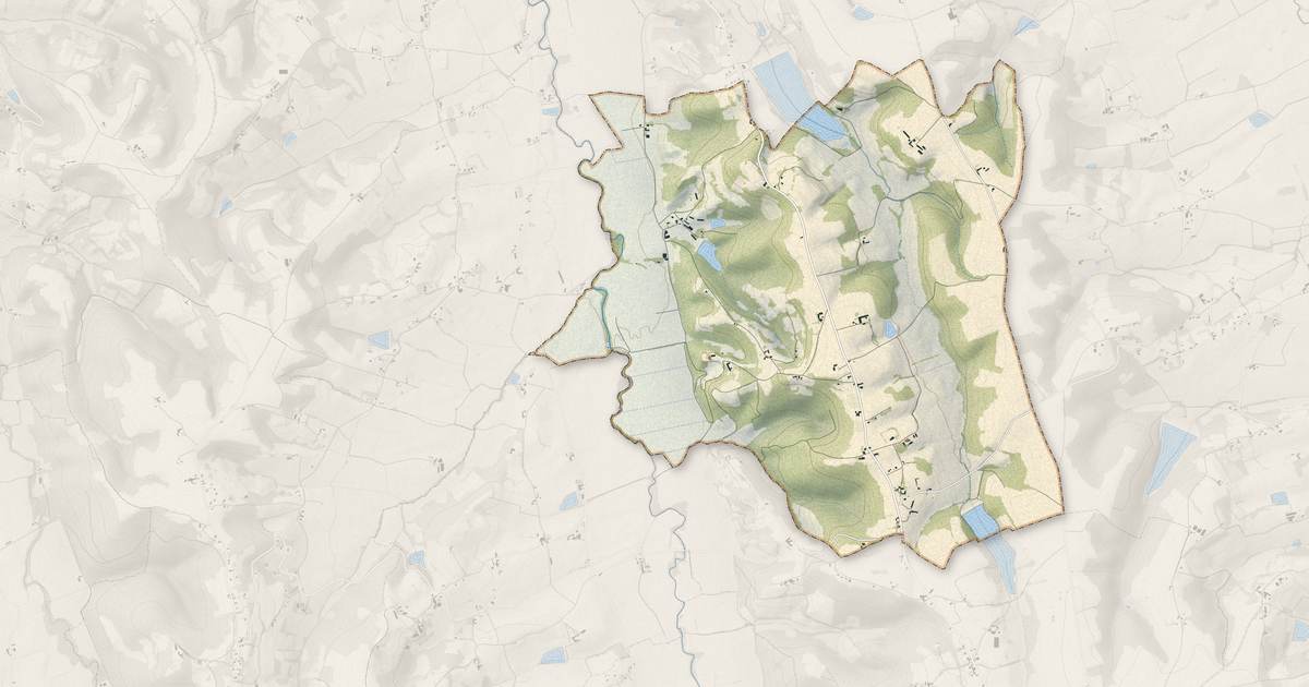 Portrait cartographique de Arricau-Bordes : relief, eau, forêts, bâti et voies, calculés à partir des données de l'IGN