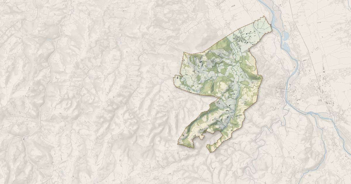 Portrait cartographique de Arros-de-Nay : relief, eau, forêts, bâti et voies, calculés à partir des données de l'IGN