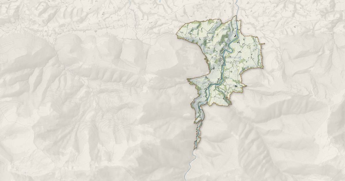 Portrait cartographique de Arthez-d'Asson : relief, eau, forêts, bâti et voies, calculés à partir des données de l'IGN