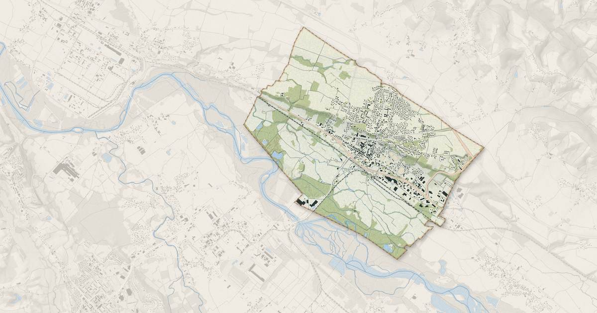 Portrait cartographique de Artix : relief, eau, forêts, bâti et voies, calculés à partir des données de l'IGN