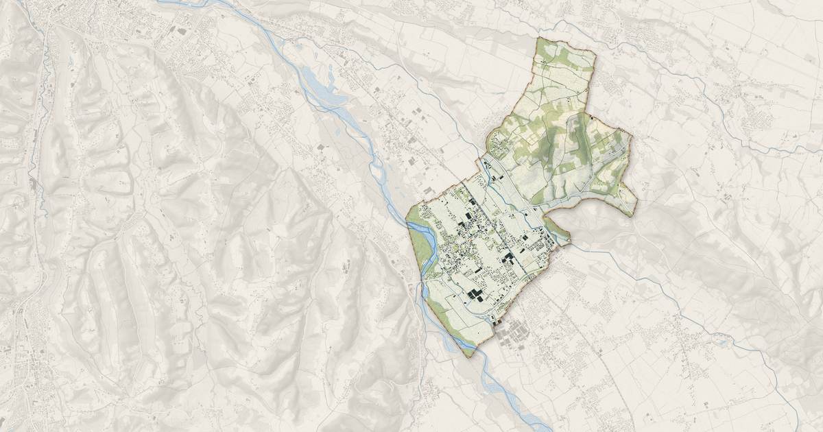 Portrait cartographique de Assat : relief, eau, forêts, bâti et voies, calculés à partir des données de l'IGN