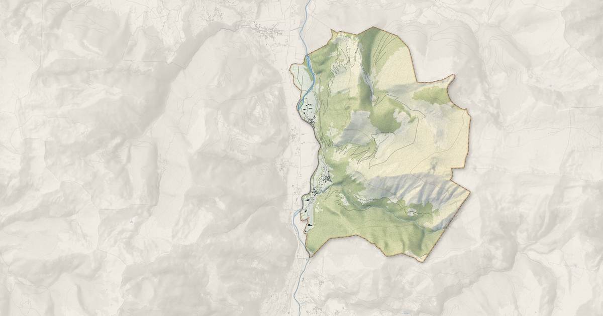Portrait cartographique de Aste-Béon : relief, eau, forêts, bâti et voies, calculés à partir des données de l'IGN