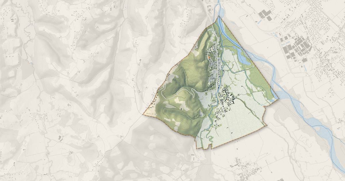 Portrait cartographique de Baliros : relief, eau, forêts, bâti et voies, calculés à partir des données de l'IGN