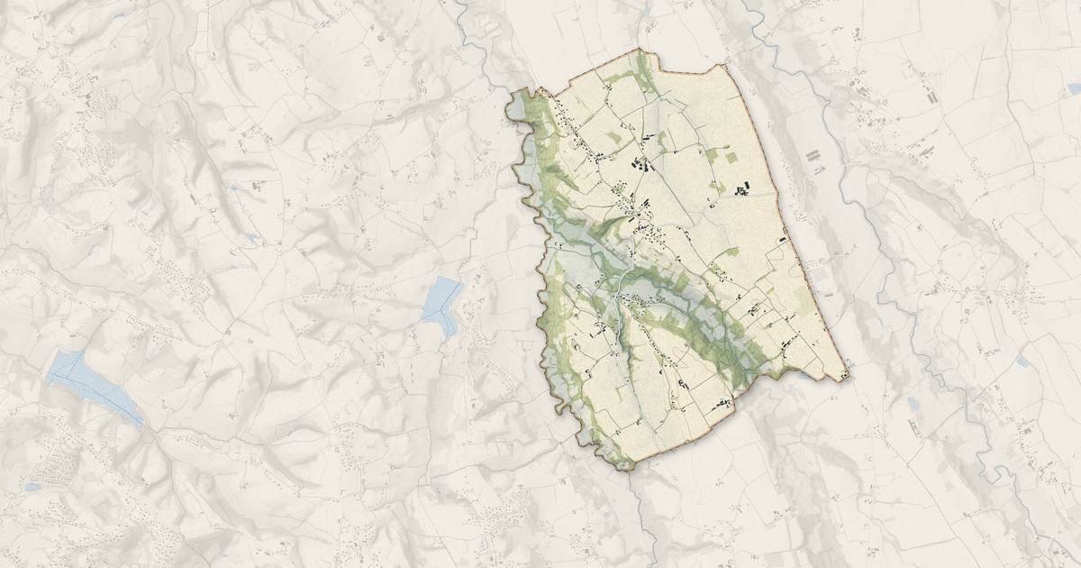 Portrait cartographique de Barinque : relief, eau, forêts, bâti et voies, calculés à partir des données de l'IGN