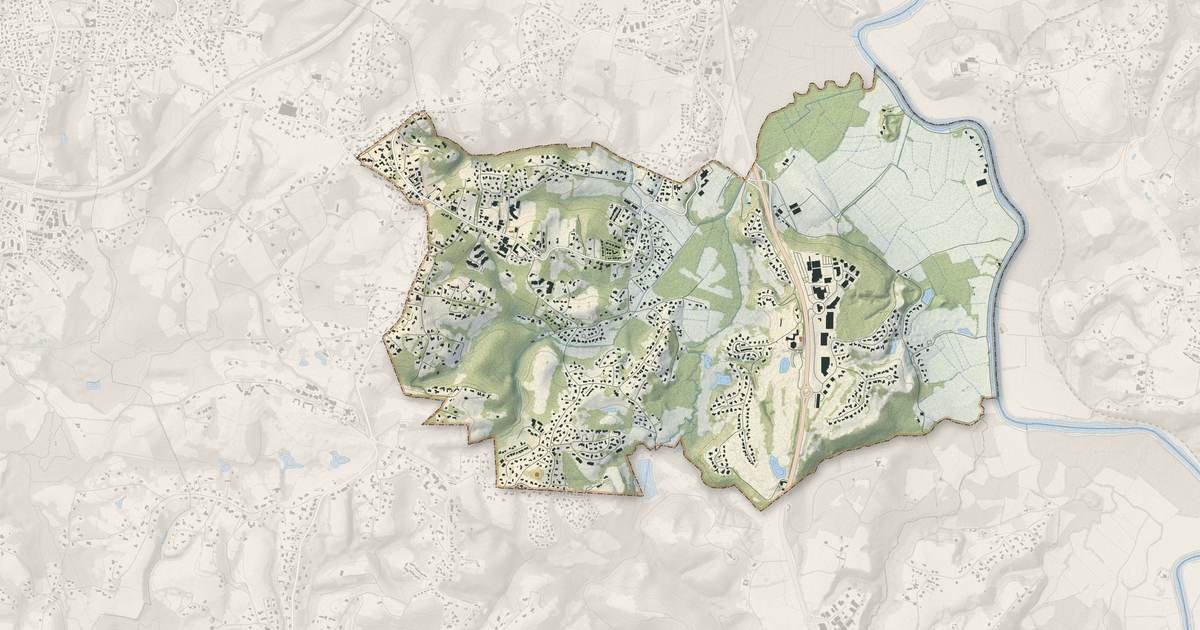 Portrait cartographique de Bassussarry : relief, eau, forêts, bâti et voies, calculés à partir des données de l'IGN