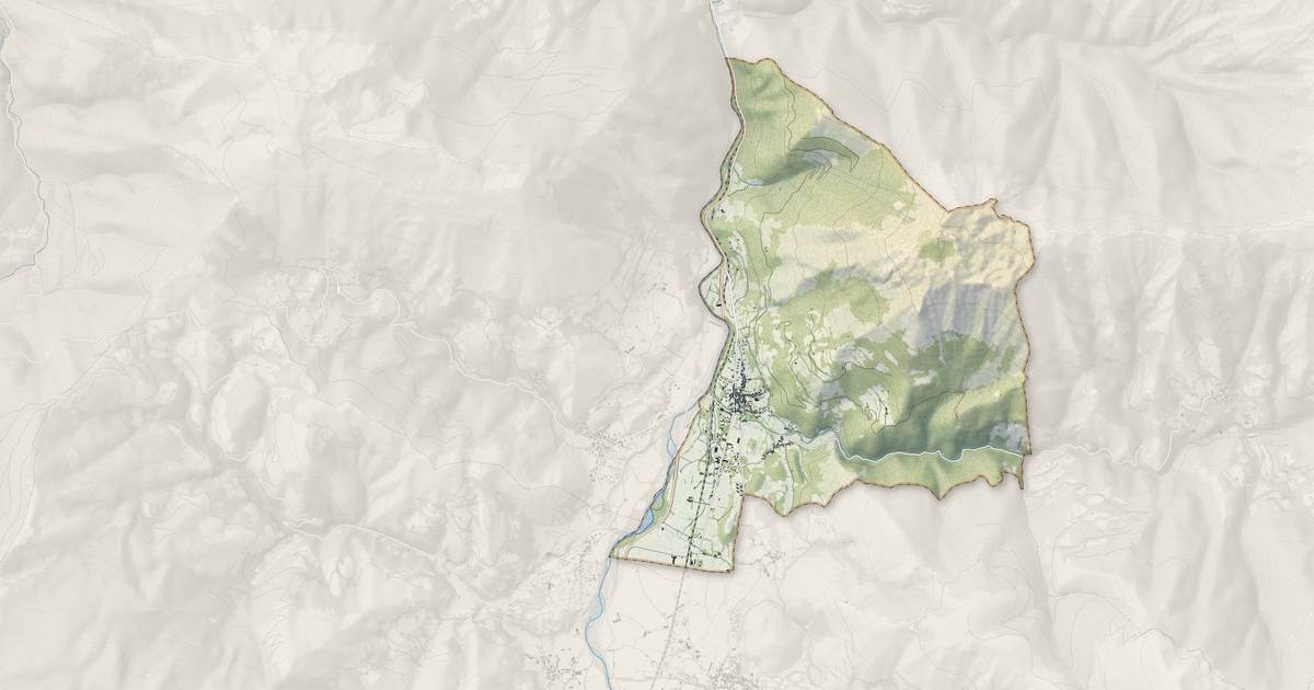 Portrait cartographique de Bedous : relief, eau, forêts, bâti et voies, calculés à partir des données de l'IGN