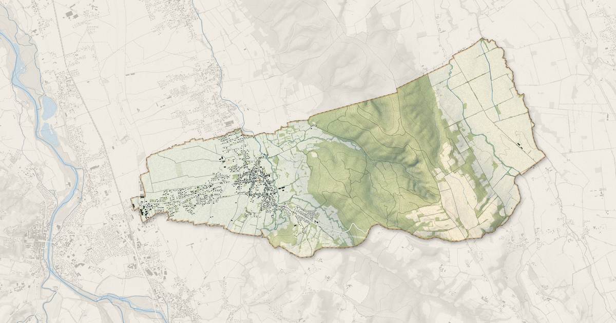 Portrait cartographique de Bénéjacq : relief, eau, forêts, bâti et voies, calculés à partir des données de l'IGN