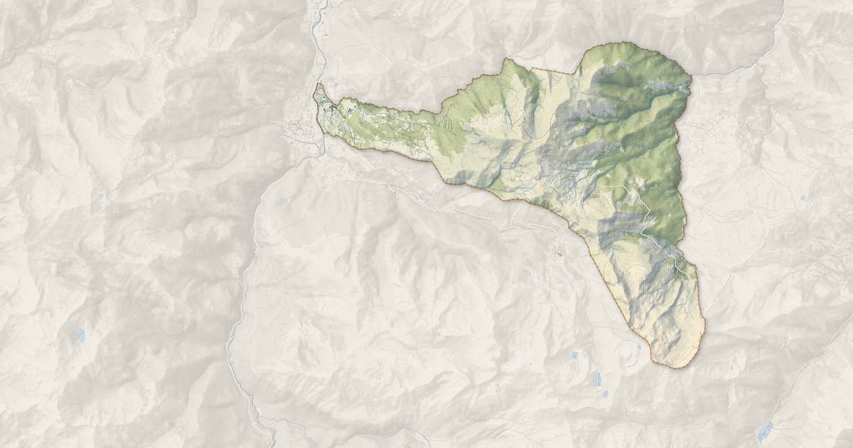 Portrait cartographique de Béost : relief, eau, forêts, bâti et voies, calculés à partir des données de l'IGN