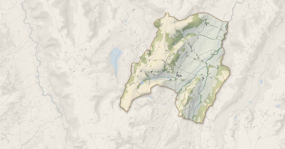 Portrait cartographique de Bentayou-Sérée : relief, eau, forêts, bâti et voies, calculés à partir des données de l'IGN
