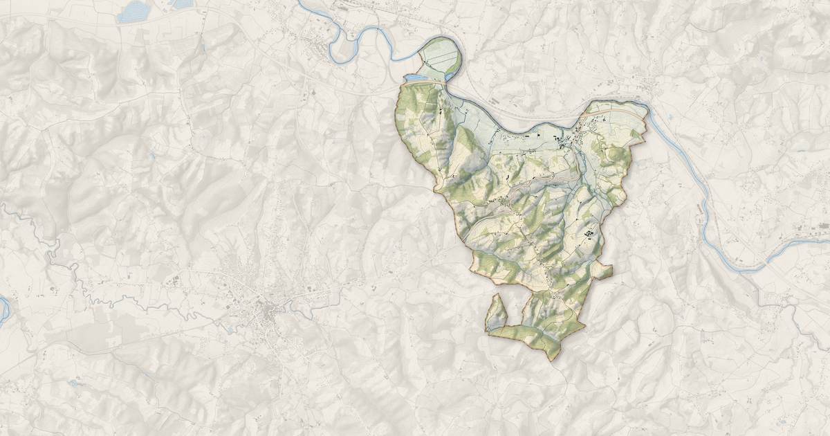 Portrait cartographique de Bérenx : relief, eau, forêts, bâti et voies, calculés à partir des données de l'IGN