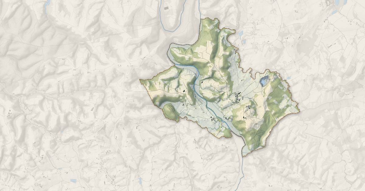 Portrait cartographique de Bergouey-Viellenave : relief, eau, forêts, bâti et voies, calculés à partir des données de l'IGN