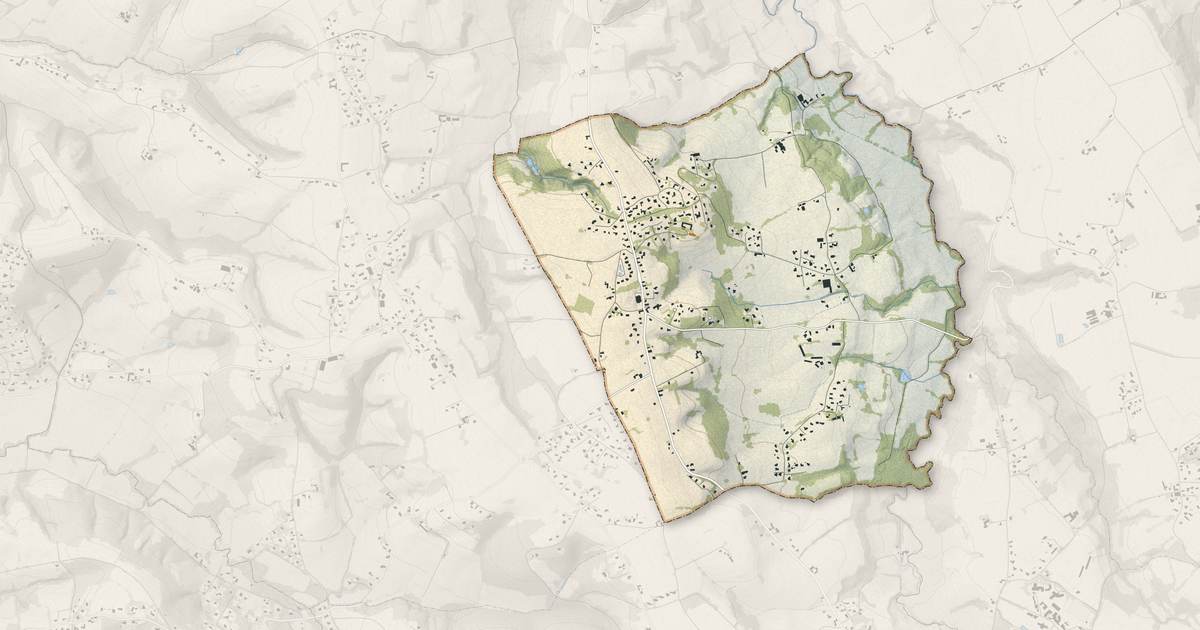 Portrait cartographique de Bernadets : relief, eau, forêts, bâti et voies, calculés à partir des données de l'IGN