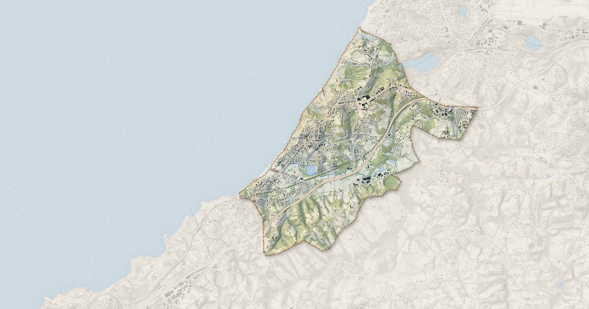 Portrait cartographique de Bidart : relief, eau, forêts, bâti et voies, calculés à partir des données de l'IGN