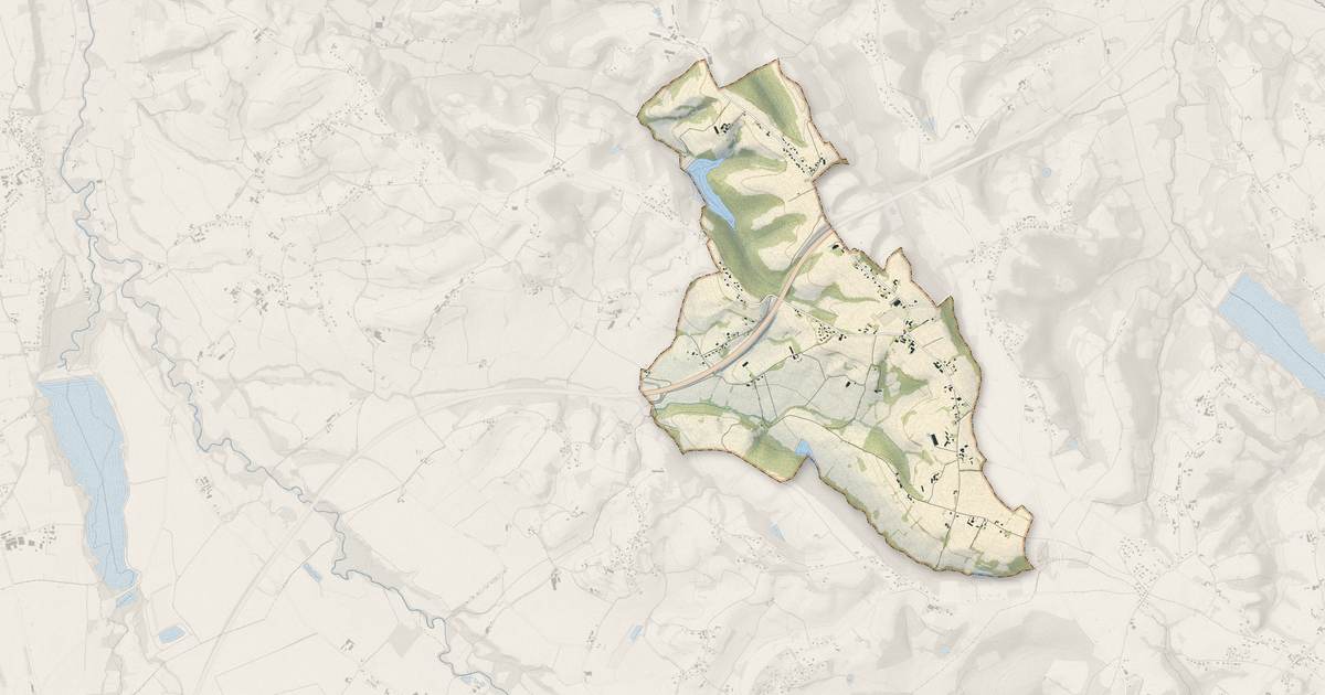 Portrait cartographique de Bournos : relief, eau, forêts, bâti et voies, calculés à partir des données de l'IGN