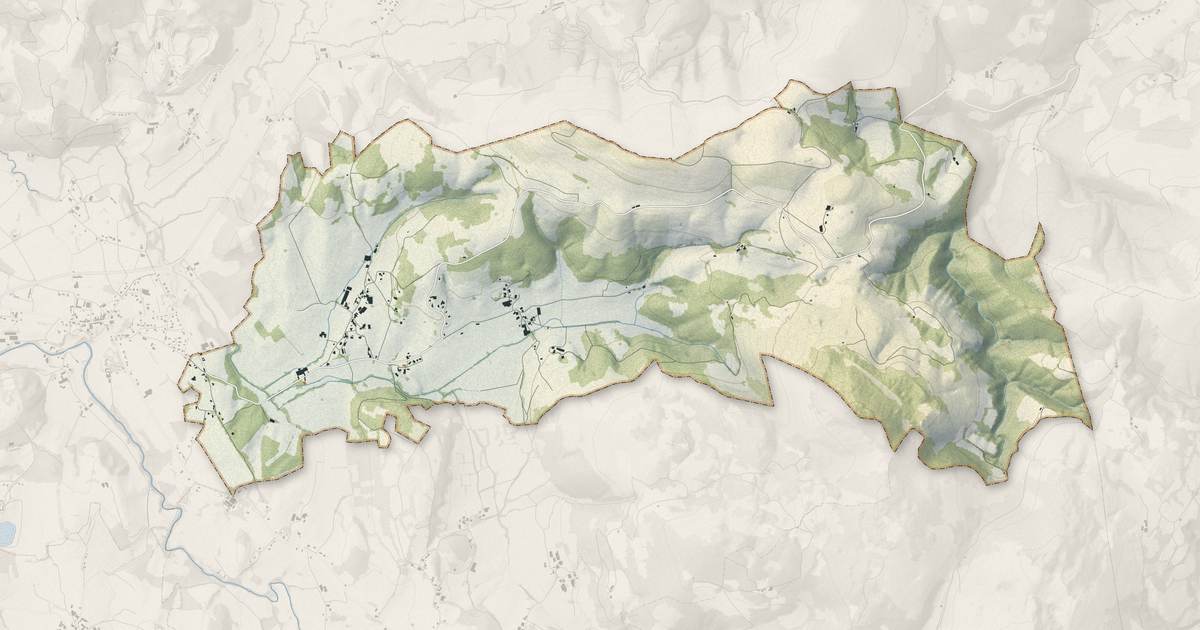 Portrait cartographique de Bussunarits-Sarrasquette : relief, eau, forêts, bâti et voies, calculés à partir des données de l'IGN