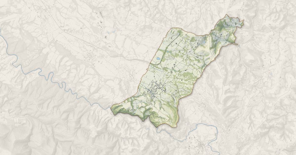Portrait cartographique de Buzy : relief, eau, forêts, bâti et voies, calculés à partir des données de l'IGN