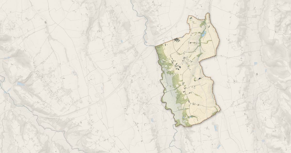 Portrait cartographique de Carrère : relief, eau, forêts, bâti et voies, calculés à partir des données de l'IGN