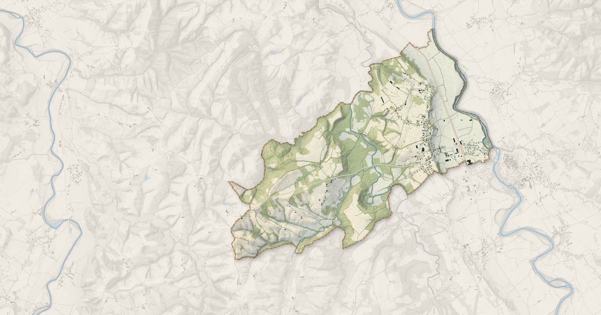 Portrait cartographique de Castetnau-Camblong : relief, eau, forêts, bâti et voies, calculés à partir des données de l'IGN