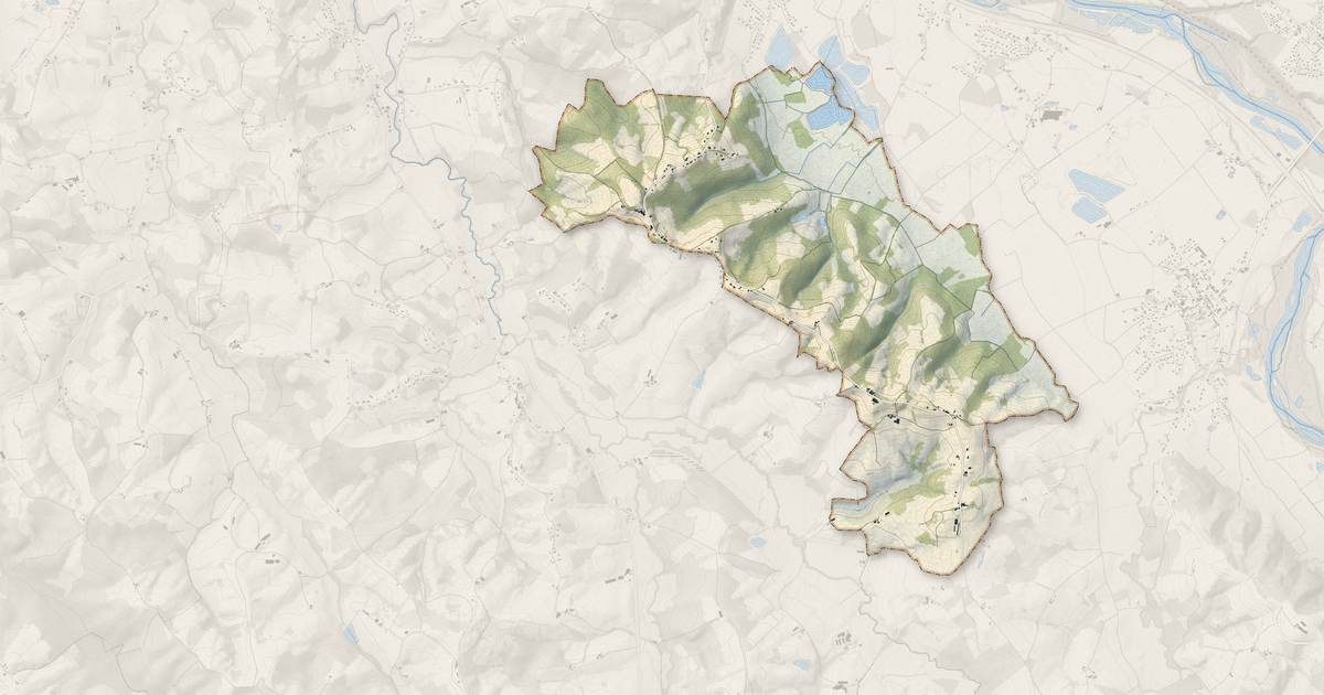 Portrait cartographique de Castetner : relief, eau, forêts, bâti et voies, calculés à partir des données de l'IGN
