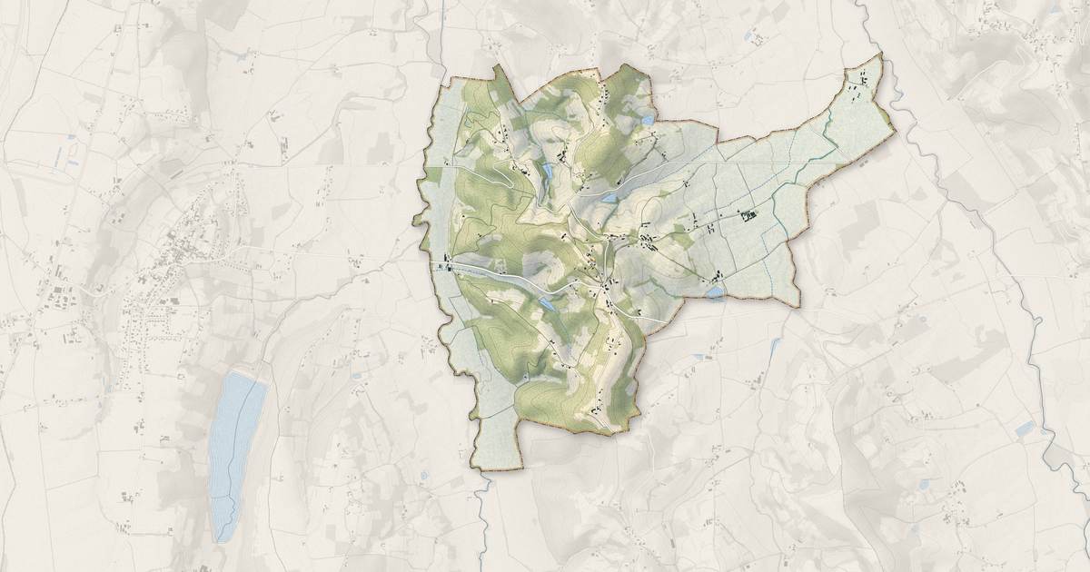 Portrait cartographique de Castetpugon : relief, eau, forêts, bâti et voies, calculés à partir des données de l'IGN