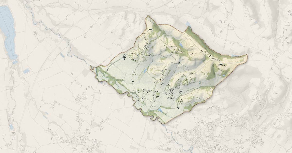 Portrait cartographique de Caubios-Loos : relief, eau, forêts, bâti et voies, calculés à partir des données de l'IGN