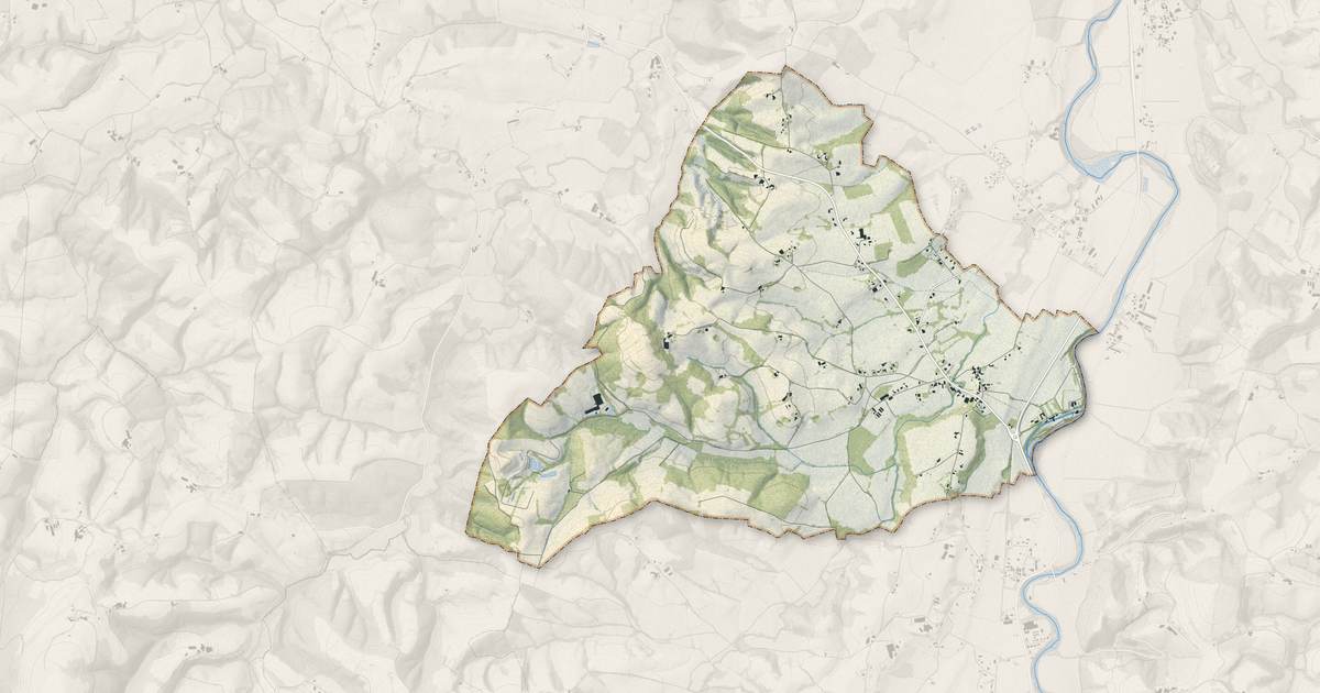 Portrait cartographique de Charritte-de-Bas : relief, eau, forêts, bâti et voies, calculés à partir des données de l'IGN