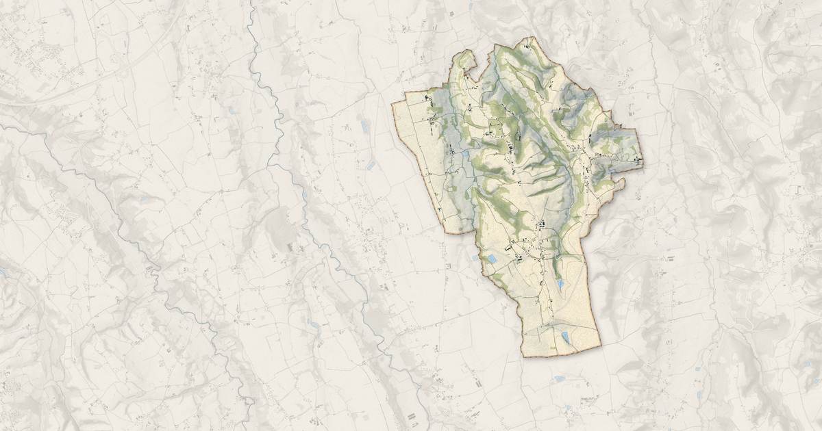 Portrait cartographique de Coslédaà-Lube-Boast : relief, eau, forêts, bâti et voies, calculés à partir des données de l'IGN