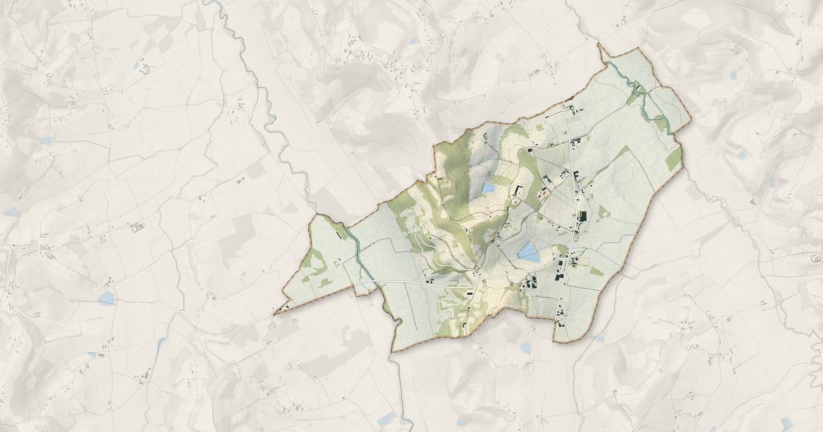 Portrait cartographique de Diusse : relief, eau, forêts, bâti et voies, calculés à partir des données de l'IGN