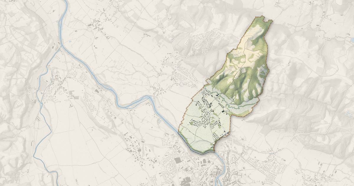Portrait cartographique de Estos : relief, eau, forêts, bâti et voies, calculés à partir des données de l'IGN