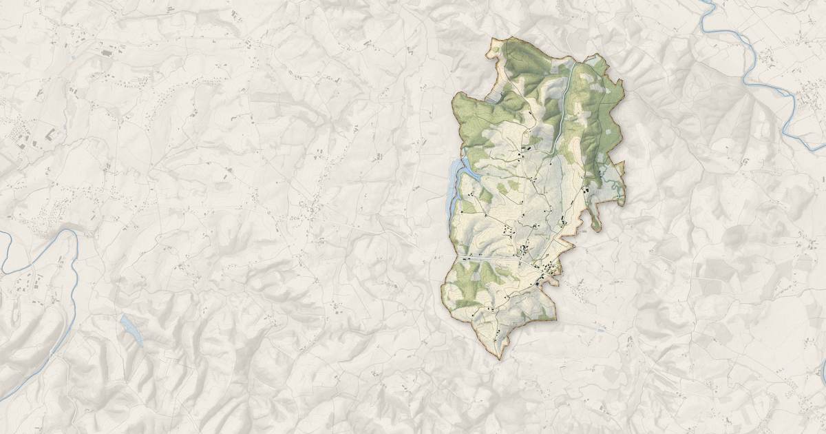 Portrait cartographique de Etcharry : relief, eau, forêts, bâti et voies, calculés à partir des données de l'IGN