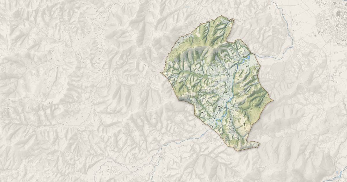 Portrait cartographique de Ance Féas : relief, eau, forêts, bâti et voies, calculés à partir des données de l'IGN