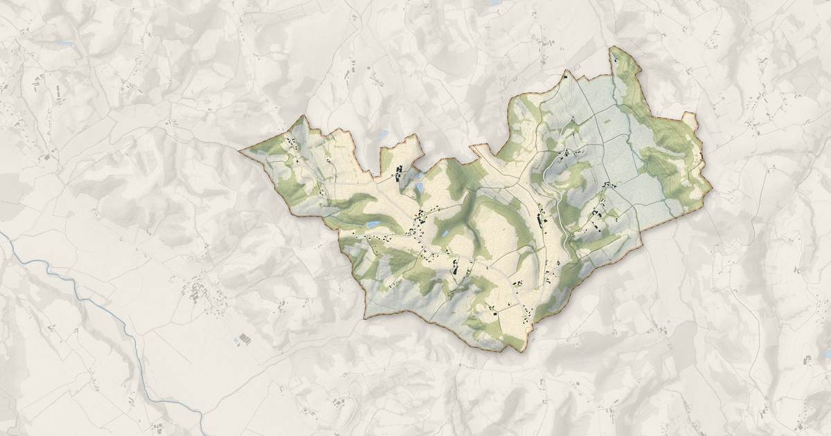 Portrait cartographique de Fichous-Riumayou : relief, eau, forêts, bâti et voies, calculés à partir des données de l'IGN
