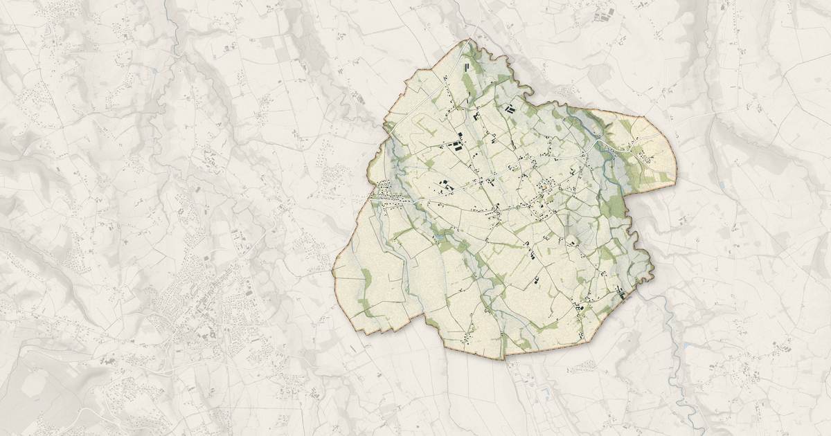 Portrait cartographique de Gabaston : relief, eau, forêts, bâti et voies, calculés à partir des données de l'IGN