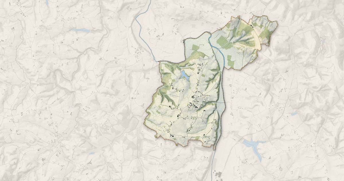 Portrait cartographique de Gabat : relief, eau, forêts, bâti et voies, calculés à partir des données de l'IGN