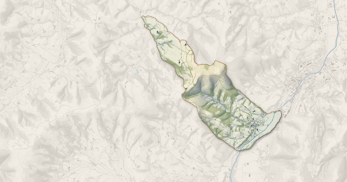Portrait cartographique de Garindein : relief, eau, forêts, bâti et voies, calculés à partir des données de l'IGN