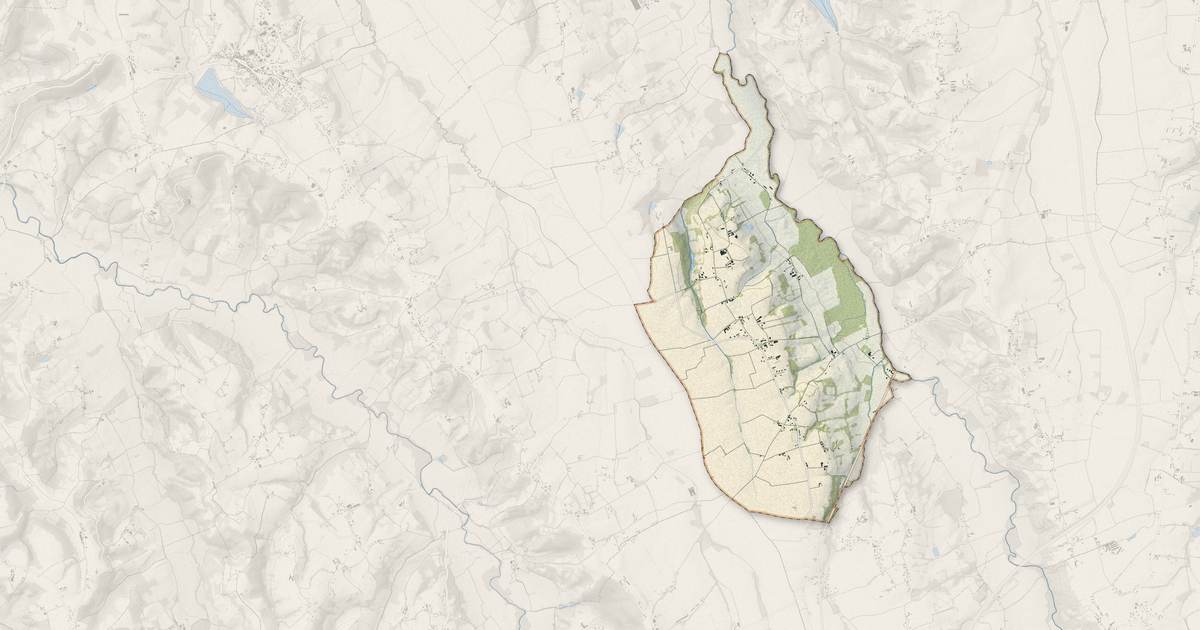 Portrait cartographique de Garlède-Mondebat : relief, eau, forêts, bâti et voies, calculés à partir des données de l'IGN