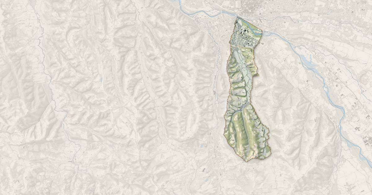 Portrait cartographique de Gelos : relief, eau, forêts, bâti et voies, calculés à partir des données de l'IGN