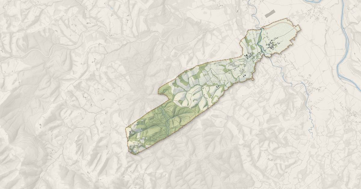 Portrait cartographique de Geüs-d'Oloron : relief, eau, forêts, bâti et voies, calculés à partir des données de l'IGN