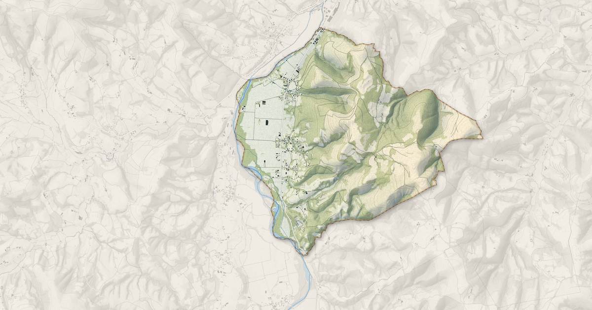Portrait cartographique de Gotein-Libarrenx : relief, eau, forêts, bâti et voies, calculés à partir des données de l'IGN