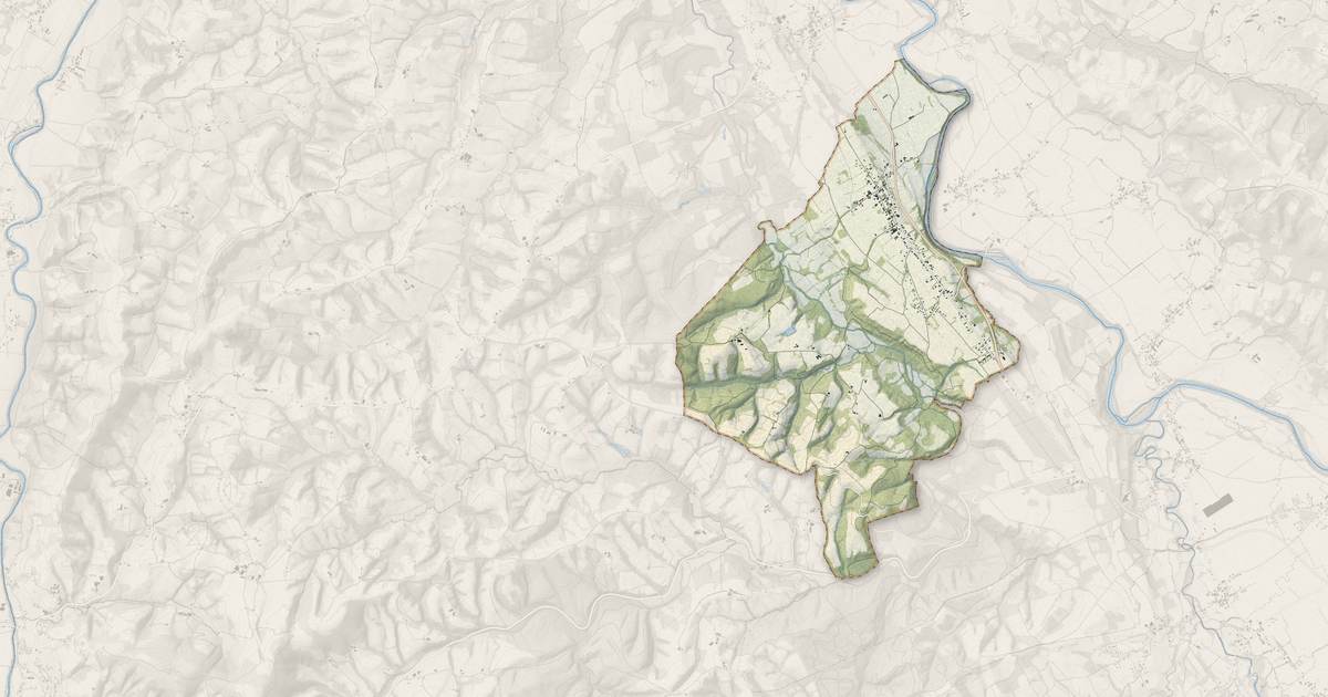 Portrait cartographique de Gurs : relief, eau, forêts, bâti et voies, calculés à partir des données de l'IGN
