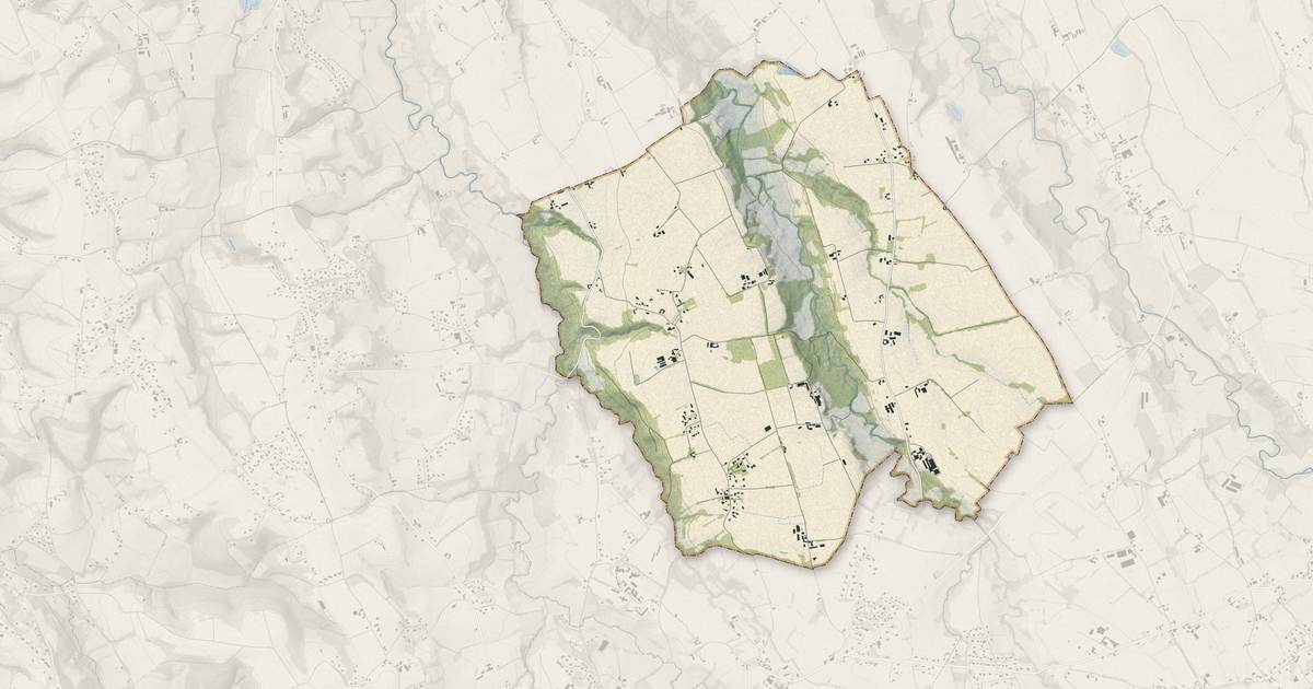 Portrait cartographique de Higuères-Souye : relief, eau, forêts, bâti et voies, calculés à partir des données de l'IGN