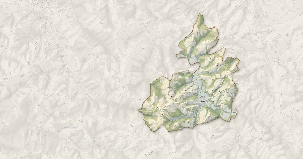 Portrait cartographique de L'Hôpital-d'Orion : relief, eau, forêts, bâti et voies, calculés à partir des données de l'IGN
