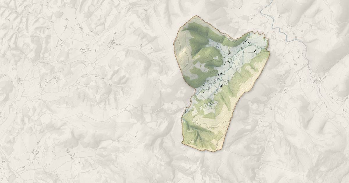 Portrait cartographique de Ibarrolle : relief, eau, forêts, bâti et voies, calculés à partir des données de l'IGN