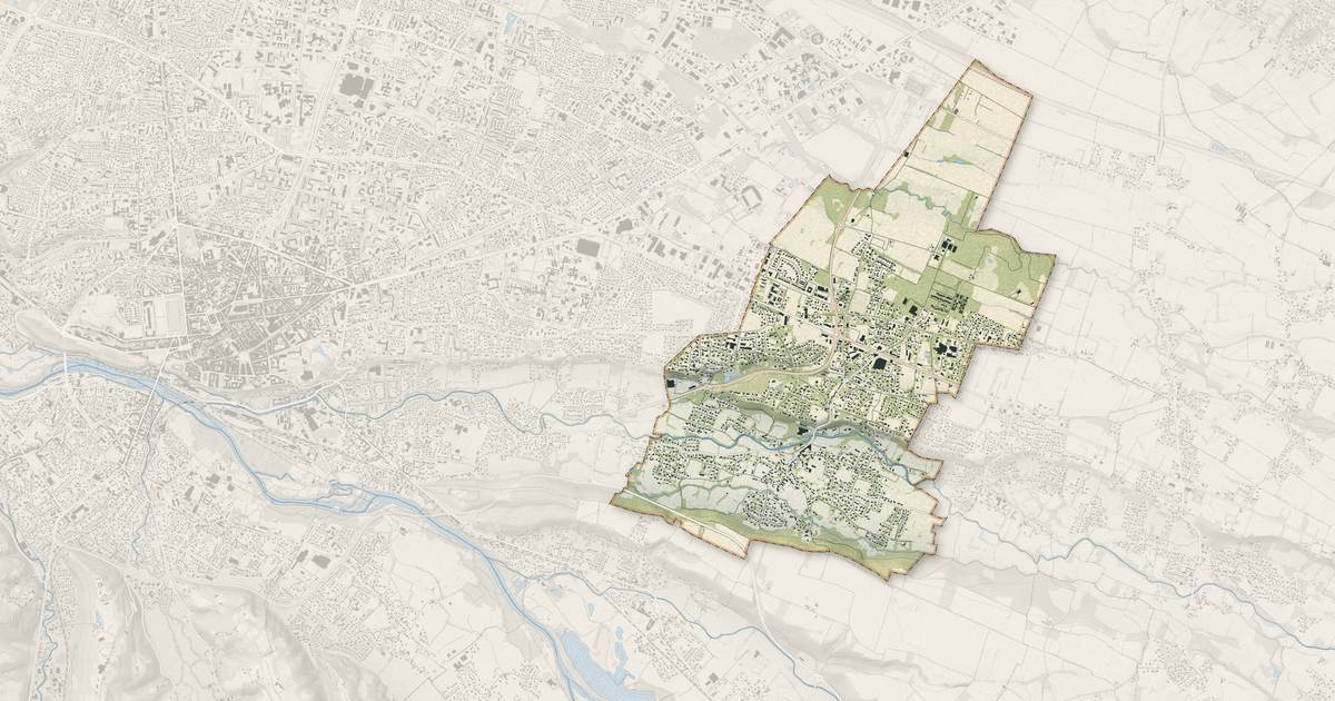 Portrait cartographique de Idron : relief, eau, forêts, bâti et voies, calculés à partir des données de l'IGN