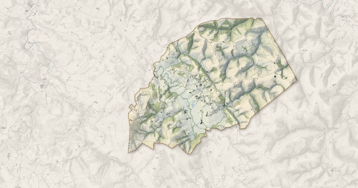 Portrait cartographique de Isturits : relief, eau, forêts, bâti et voies, calculés à partir des données de l'IGN