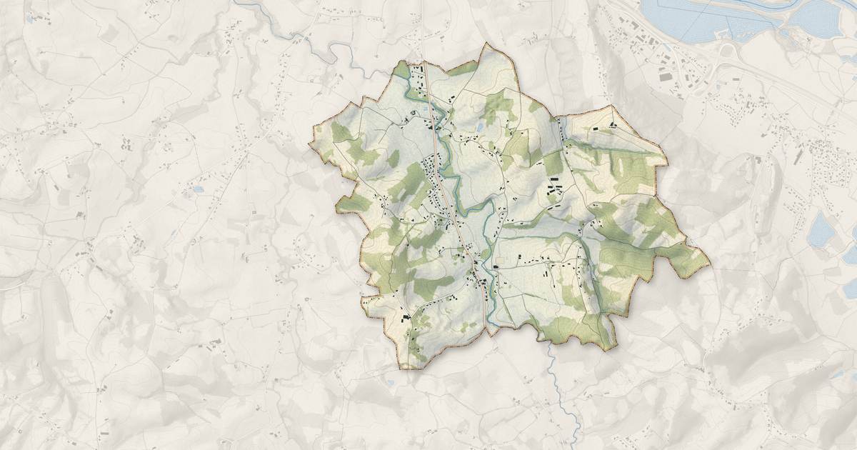 Portrait cartographique de Laà-Mondrans : relief, eau, forêts, bâti et voies, calculés à partir des données de l'IGN